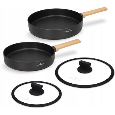 Zestaw Patelni I Pokrywek 4 El. Norven Zwieger Zestaw Patelni I Pokrywek 4 El. Norven Zwieger