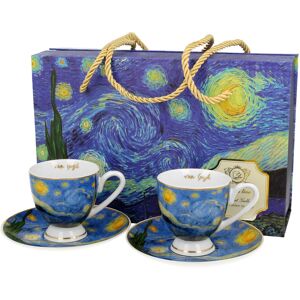 DUO 2 filiżanki espresso ze spodkami STARRY NIGHT Van Gogh - Golden Line DUO 2 filiżanki espresso ze spodkami STARRY NIGHT Van Gogh - Golden Line