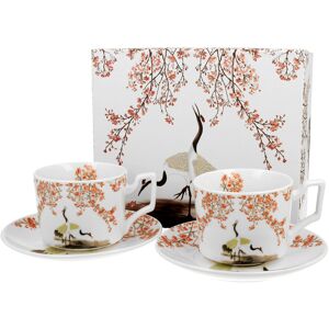 DUO 2 filiżanki luxury ze spodkami SAKURA I ŻURAWIE DUO 2 filiżanki luxury ze spodkami SAKURA I ŻURAWIE