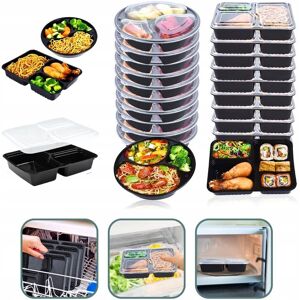 Inny producent 20szt. 3-KOMOROWE POJEMNIKI WIELOKROTNEGO UŻYTKU ŚNADANIOWE PUDEŁKO LUNCH Inny producent 20szt. 3-KOMOROWE POJEMNIKI WIELOKROTNEGO UŻYTKU ŚNADANIOWE PUDEŁKO LUNCH