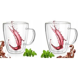 Banquet 2x SZKLANKA KUBEK termiczna 300 ml podwójna ścianka na kawę herbatę z uchem Banquet 2x SZKLANKA KUBEK termiczna 300 ml podwójna ścianka na kawę herbatę z uchem