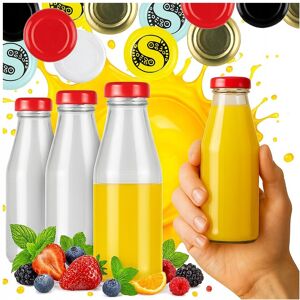 Bimberek 50x Butelki na sok JUICE 200 ml SZKLANE BUTELKI na soczek z zakrętką 0,2l Bimberek 50x Butelki na sok JUICE 200 ml SZKLANE BUTELKI na soczek z zakrętką 0,2l