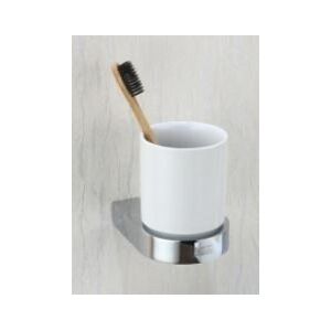 ART PLATINO Uchwyt ze szklanką LIWIO chrom/porcelana LIW-56050* ART PLATINO Uchwyt ze szklanką LIWIO chrom/porcelana LIW-56050*