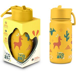 Inny producent Brosky Kids Żólta butelka na wodę dla dzieci w lamy 450ml Inny producent Brosky Kids Żólta butelka na wodę dla dzieci w lamy 450ml