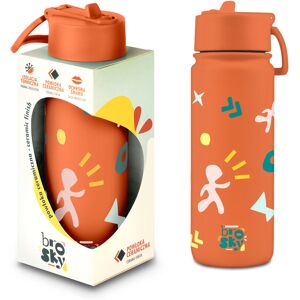Inny producent Brosky Pattern Stalowa butelka na wodę w kolorze ceglanym 550ml Inny producent Brosky Pattern Stalowa butelka na wodę w kolorze ceglanym 550ml