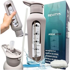 REVITY SZKLANA BUTELKA NA WODĘ MOTYWACYJNA 700 ml Z SILIKONOWYM POKROWCEM REVITY SZKLANA BUTELKA NA WODĘ MOTYWACYJNA 700 ml Z SILIKONOWYM POKROWCEM