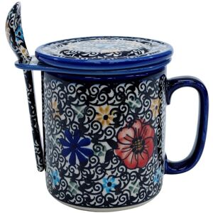 Ceramika Bolesławiec ANDY Ceramiczny kubek z zaparzaczem Bolesławiec Ceramika Bolesławiec ANDY Ceramiczny kubek z zaparzaczem Bolesławiec