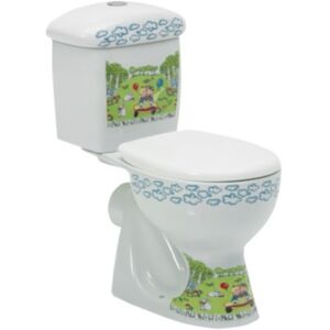 Inny producent CeraStyle Happy zestaw WC miska stojąca dla dzieci z deską i spłuczka biała w dziecięce wzory 08100-PW Inny producent CeraStyle Happy zestaw WC miska stojąca dla dzieci z deską i spłuczka biała w dziecięce wzory 08100-PW