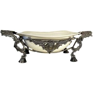 Karuzela Prezentów Ciężka porcelanowa misa na cynowanym stelażu renesansowym 43 cm Karuzela Prezentów Ciężka porcelanowa misa na cynowanym stelażu renesansowym 43 cm