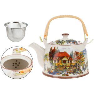 Czajnik ceramiczny z zaparzaczem - Dworek nad stawem (CARMANI) Czajnik ceramiczny z zaparzaczem - Dworek nad stawem (CARMANI)