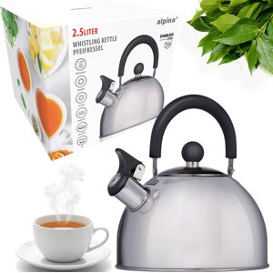 CZAJNIK TRADYCYJNY Z GWIZDKIEM 2.5L ALPINA STAL NIERDZEWNA SREBRNY Ø19cm CZAJNIK TRADYCYJNY Z GWIZDKIEM 2.5L ALPINA STAL NIERDZEWNA SREBRNY Ø19cm