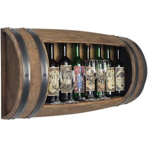 Inny producent Drewniana półka wisząca beczka barek ścienny regał na butelki wymiar 80x42 Inny producent Drewniana półka wisząca beczka barek ścienny regał na butelki wymiar 80x42