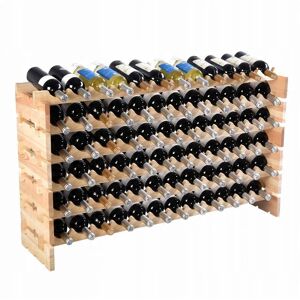 Regał na wino Costway - Wykładany z Drewna Naturalnego - 72 Butelki Regał na wino Costway - Wykładany z Drewna Naturalnego - 72 Butelki