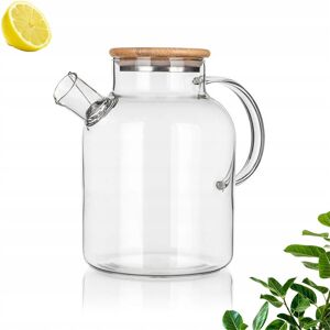 Banquet DZBANEK SZKLANY Z SITKIEM w dzióbku UCHWYTEM drewnianą pokrywką 1,5 l RINO Banquet DZBANEK SZKLANY Z SITKIEM w dzióbku UCHWYTEM drewnianą pokrywką 1,5 l RINO