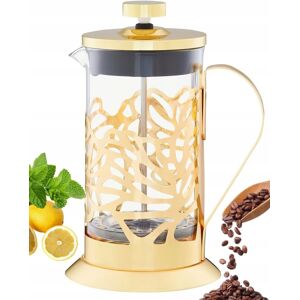 Banquet DZBANEK SZKLANY ZŁOTY Z ZAPARZACZEM na zioła herbatę TŁOK ręczny 600 ml Banquet DZBANEK SZKLANY ZŁOTY Z ZAPARZACZEM na zioła herbatę TŁOK ręczny 600 ml