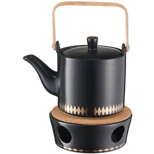 VILLA ITALIA Dzbanek z podgrzewaczem porcelanowy 500 ml GAJA BLACK VILLA ITALIA Dzbanek z podgrzewaczem porcelanowy 500 ml GAJA BLACK