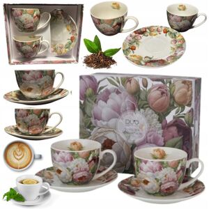 DUO FILIŻANKA + SPODEK 270 ml 2 szt ELEGANCKI ZESTAW PORCELANOWY WZÓR PIWONIE DUO FILIŻANKA + SPODEK 270 ml 2 szt ELEGANCKI ZESTAW PORCELANOWY WZÓR PIWONIE