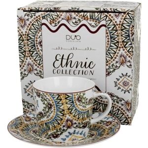 DUO Filiżanka z porcelany spodek estrella ethnic kwiat DUO Filiżanka z porcelany spodek estrella ethnic kwiat