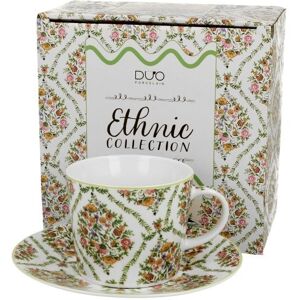 DUO Filiżanka z porcelany spodek fiori ethnic kwiaty DUO Filiżanka z porcelany spodek fiori ethnic kwiaty