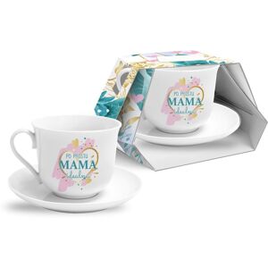 Creative Filiżanka ze spodkiem 400ml (rant) - Po prostu Mama idealna na Dzień Mamy Creative Filiżanka ze spodkiem 400ml (rant) - Po prostu Mama idealna na Dzień Mamy