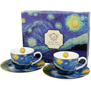 Filiżanki do espresso porcelanowe ze spodkami DUO Starry Night Vincent Van Gogh 90 ml 2 szt Filiżanki do espresso porcelanowe ze spodkami DUO Starry Night Vincent Van Gogh 90 ml 2 szt