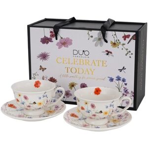 DUO Filiżanki do herbaty kawy royal Amelia kwiaty 2szt DUO Filiżanki do herbaty kawy royal Amelia kwiaty 2szt