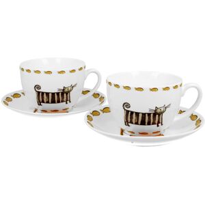 Filiżanki do kawy i herbaty porcelanowe ze spodkami DUO CLASSIC CATS 280 ml 2 szt Filiżanki do kawy i herbaty porcelanowe ze spodkami DUO CLASSIC CATS 280 ml 2 szt