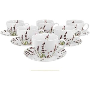 Filiżanki do kawy i herbaty porcelanowe ze spodkami DUO CLASSIC LAVENDER 270 ml 6 szt Filiżanki do kawy i herbaty porcelanowe ze spodkami DUO CLASSIC LAVENDER 270 ml 6 szt