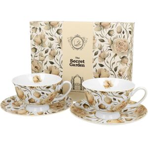Filiżanki do kawy i herbaty porcelanowe ze spodkami DUO royal ENGLISH ROSES WHITE 250 ml 2 szt Filiżanki do kawy i herbaty porcelanowe ze spodkami DUO royal ENGLISH ROSES WHITE 250 ml 2 szt
