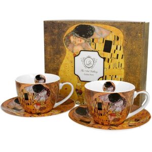 Filiżanki do kawy i herbaty porcelanowe ze spodkami DUO The Kiss Gustav Klimt 280 ml 2 szt Filiżanki do kawy i herbaty porcelanowe ze spodkami DUO The Kiss Gustav Klimt 280 ml 2 szt