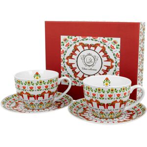 Filiżanki do kawy i herbaty porcelanowe ze spodkami DUO WZÓR SKANDYNAWSKI 270 ml 2 szt Filiżanki do kawy i herbaty porcelanowe ze spodkami DUO WZÓR SKANDYNAWSKI 270 ml 2 szt