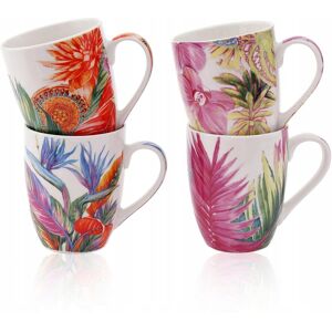 Inny producent FLANACOM Zestaw 4 Kubków Kwiatowy Design Duże Ceramiczne 300ml Inny producent FLANACOM Zestaw 4 Kubków Kwiatowy Design Duże Ceramiczne 300ml