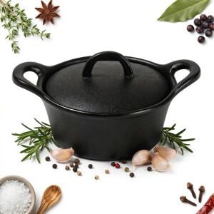Sokomedica GARNEK CERAMICZNY NACZYNIE ŻAROODPORNE Z POKRYWKĄ DO PIECZENIA 750ml CZARNE Sokomedica GARNEK CERAMICZNY NACZYNIE ŻAROODPORNE Z POKRYWKĄ DO PIECZENIA 750ml CZARNE