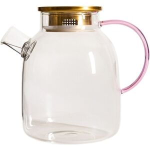 HOMLA Dzbanek KUBBE z różowym uchem i złotym wieczkiem 1,8 l HOMLA Dzbanek KUBBE z różowym uchem i złotym wieczkiem 1,8 l