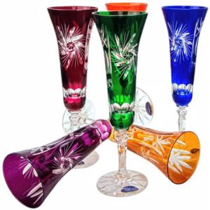 Inny producent Kolorowe kryształowe kieliszki do szampana 170 ml Młynek Oliwka Inny producent Kolorowe kryształowe kieliszki do szampana 170 ml Młynek Oliwka
