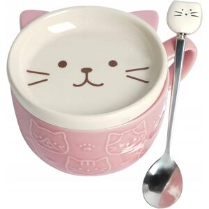 Inny producent KUBEK CERAMICZNY MOTYW KOTA Z POKRYWKĄ PODKŁADKĄ I ŁYŻECZKĄ 300ML RÓŻOWY Inny producent KUBEK CERAMICZNY MOTYW KOTA Z POKRYWKĄ PODKŁADKĄ I ŁYŻECZKĄ 300ML RÓŻOWY