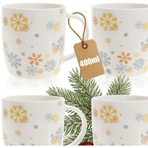 Inny producent KUBEK CERAMICZNY ŚWIĄTECZNY PŁATKI ŚNIEGU ZESTAW 4 SZTUK 400 ML Inny producent KUBEK CERAMICZNY ŚWIĄTECZNY PŁATKI ŚNIEGU ZESTAW 4 SZTUK 400 ML