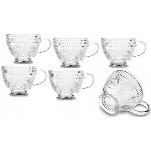 DOMOSFERA KUBEK FILIŻANKA szklanka 400 ml na herbatę kawę latte WZORZYSTA 6szt DOMOSFERA KUBEK FILIŻANKA szklanka 400 ml na herbatę kawę latte WZORZYSTA 6szt