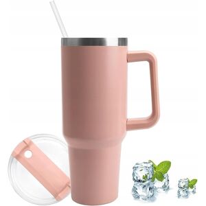 Inny producent Kubek Termiczny Stalowy, 1200 Ml, Różowy, Ze Słomką Inny producent Kubek Termiczny Stalowy, 1200 Ml, Różowy, Ze Słomką