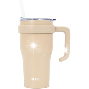 Inny producent Kubek termiczny z uchwytem i słomką Miami 600ml beżowy Inny producent Kubek termiczny z uchwytem i słomką Miami 600ml beżowy