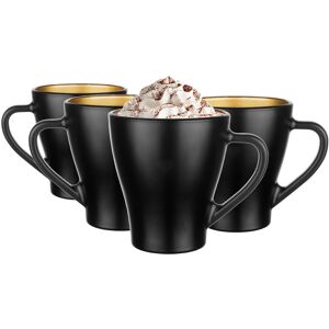 Kubki Hugo Glasmark Zestaw 4Szt Glamour Gold Mat Czarno Złote Na Kawę 360Ml Kubki Hugo Glasmark Zestaw 4Szt Glamour Gold Mat Czarno Złote Na Kawę 360Ml