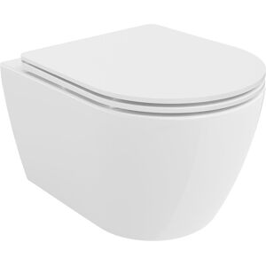 Mexen Carmen miska wc Rimless Tornado z deską wolnoopadającą slim, duroplast, biała połysk - 30880300T Mexen Carmen miska wc Rimless Tornado z deską wolnoopadającą slim, duroplast, biała połysk - 30880300T