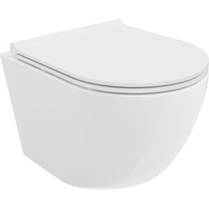 Mexen Lena miska wc Rimless Tornado z deską wolnoopadającą slim, duroplast, biała połysk - 30220500T Mexen Lena miska wc Rimless Tornado z deską wolnoopadającą slim, duroplast, biała połysk - 30220500T