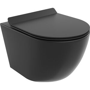 Mexen Lena miska wc Rimless Tornado z deską wolnoopadającą slim, duroplast, czarna mat - 30220185T Mexen Lena miska wc Rimless Tornado z deską wolnoopadającą slim, duroplast, czarna mat - 30220185T