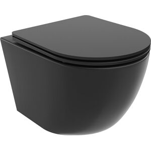 Mexen Lena miska wc Rimless Tornado z deską wolnoopadającą slim, duroplast, czarna mat - 30221085T Mexen Lena miska wc Rimless Tornado z deską wolnoopadającą slim, duroplast, czarna mat - 30221085T