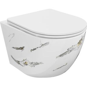Mexen Lena miska wc Rimless z deską wolnoopadającą slim, duroplast, biała kamień - 30224091 Mexen Lena miska wc Rimless z deską wolnoopadającą slim, duroplast, biała kamień - 30224091