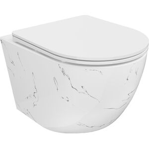 Mexen Lena miska wc Rimless z deską wolnoopadającą slim, duroplast, biała kamień - 30224093 Mexen Lena miska wc Rimless z deską wolnoopadającą slim, duroplast, biała kamień - 30224093