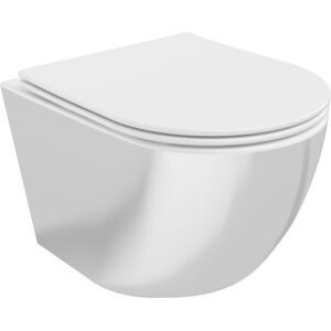 Mexen Lena miska wc Rimless z deską wolnoopadającą slim, duroplast, biała/srebrna Mexen Lena miska wc Rimless z deską wolnoopadającą slim, duroplast, biała/srebrna