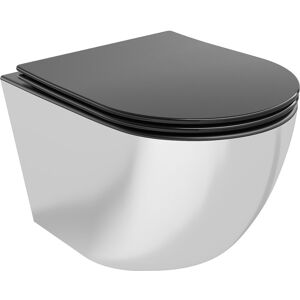 Mexen Lena Miska Wc Rimless Z Deską Wolnoopadającą Slim, Duroplast, Czarna Mat/Srebrna - 30224074 Mexen Lena Miska Wc Rimless Z Deską Wolnoopadającą Slim, Duroplast, Czarna Mat/Srebrna - 30224074