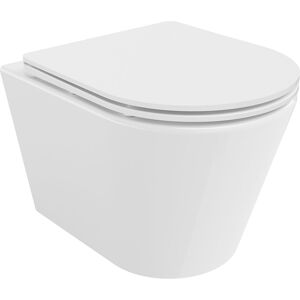 Mexen Rico miska wc Rimless Tornado z deską wolnoopadającą slim, duroplast, biała połysk - 30720300T Mexen Rico miska wc Rimless Tornado z deską wolnoopadającą slim, duroplast, biała połysk - 30720300T